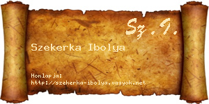 Szekerka Ibolya névjegykártya
